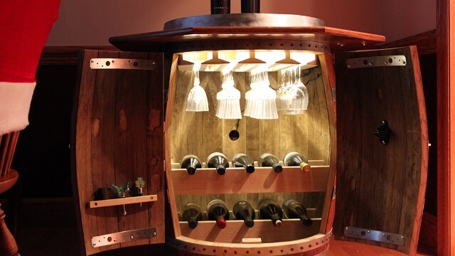 Wine Barrel Cabinet Thehomesteadingboards Com